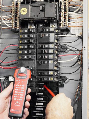 inside repairing electrical panel