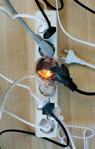 5 Common Electrical Wiring Problems 2 Fire from an overloaded power strip.